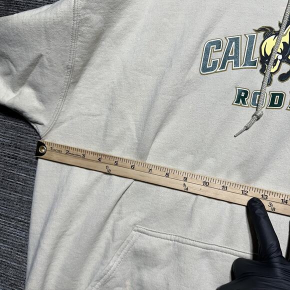 Cal Poly Rodeo Hoodie Men's 2XL Beige Pullover San Luis Obispo - Picture 11 of 16